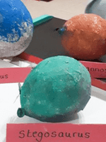 paper mache dinosaur eggs
