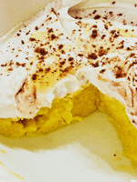 mango pudding with coconut cream topping