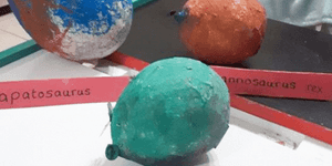 paper mache dinosaur eggs