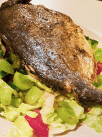 sea bream with grape salad and apple cider vinaigrette