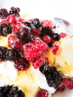 mixed berries on greek yoghurt
