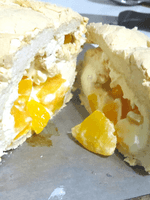 peach meringue roulade