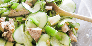 mustard chicken and cucumber salad