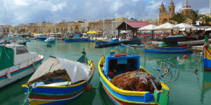 maltese boats on the sea