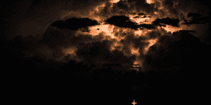 lightning in dark clouds