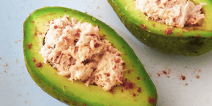 avocado filled with tuna mayonnaise