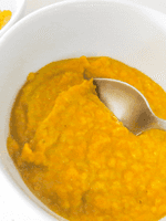 bowls of butternut squash and carrot soup