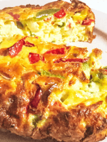 goat's cheese and mixed pepper frittata
