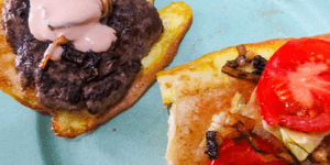 beefburgers with a tangy sauce