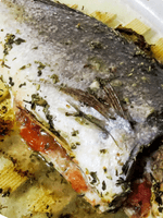 sea bream stuffed with shallots and tomatoes