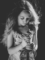 a girl holding a sword