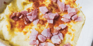 mashed cauliflower with bacon and cheese