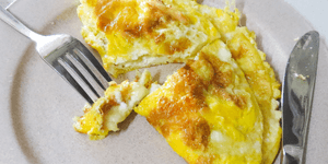 goat's and cheddar cheese omelette