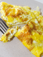 goat's and cheddar cheese omelette