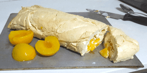 peach meringue roulade
