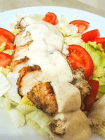 coriander chicken with a salad and lime mayonnaise