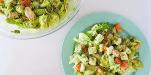 tinned tuna and goats' cheese salad