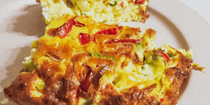 goat's cheese and mixed pepper frittata