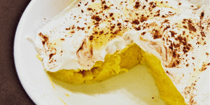 mango pudding with coconut cream topping