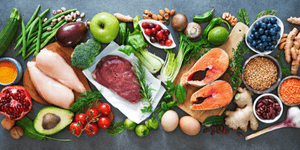 a variety of raw foods