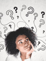 question marks around someones head